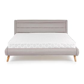 Upholstered bed ELANDA 160X200 cm - light grey, Halmar