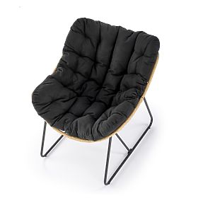 WHISPER armchair - black / natural, Halmar