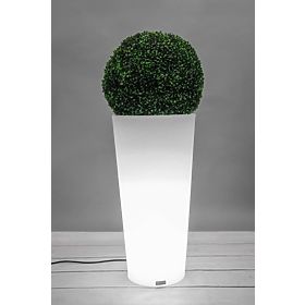 White flower pot Habana with lighting, MONUMO