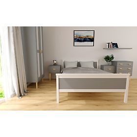 Wooden Bed Ikar 200 x 120 cm - Gray-White, Ourfamily