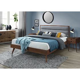 Wooden bed ORLANDO gray - 160x200 cm, Halmar