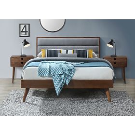 Wooden bed ORLANDO gray - 160x200 cm, Halmar