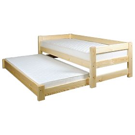 Wooden Bed with Trundle 90x200 cm - Pine